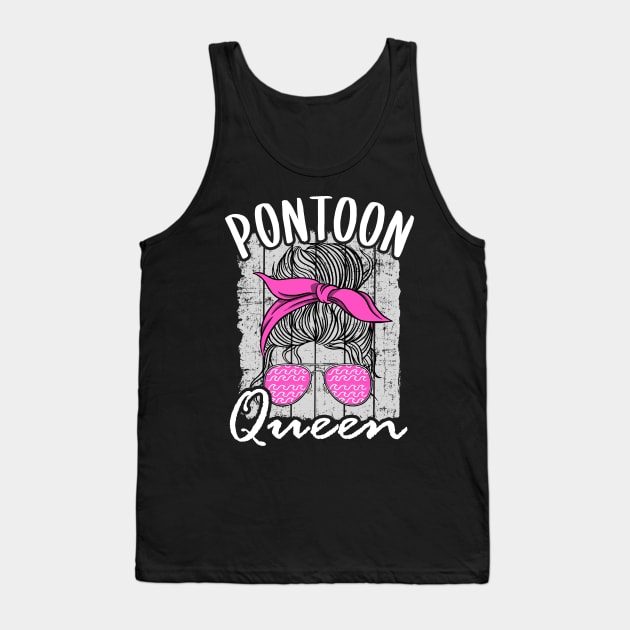 Pontoon Queen Mom Funny Lake Life Tank Top by Kuehni